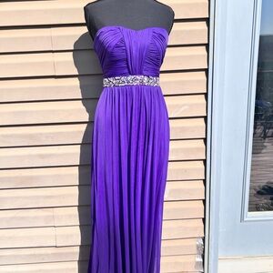 Jodi Kristopher Vibrant Purple Strapless Dress